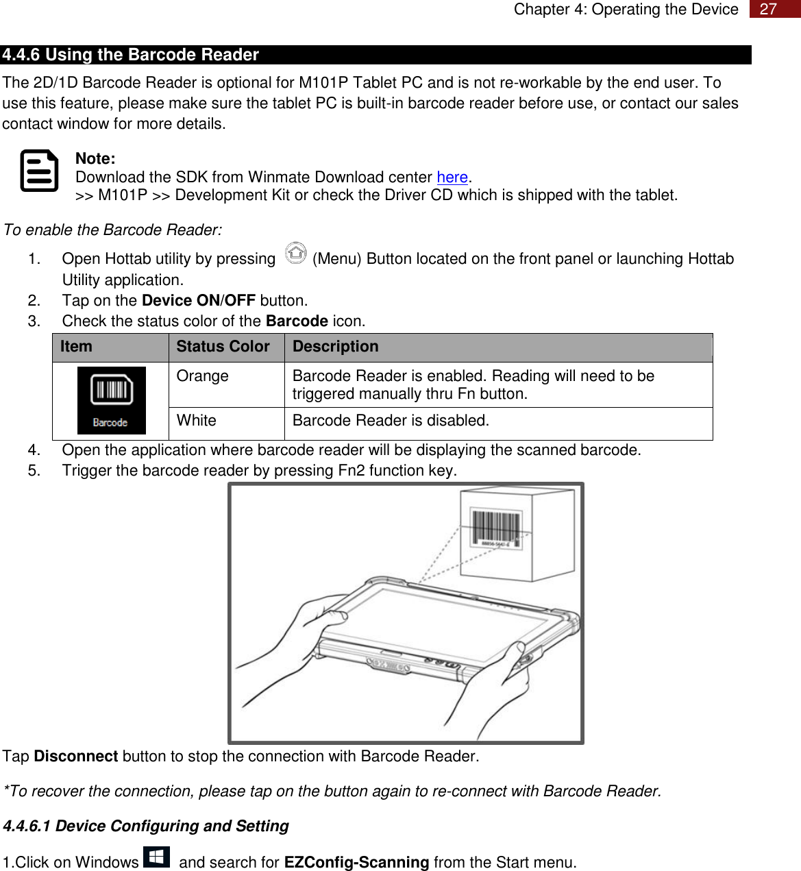 Page 27 of Winmate M101P Rugged Tablet PC User Manual Rugged Windows Tablet M101P