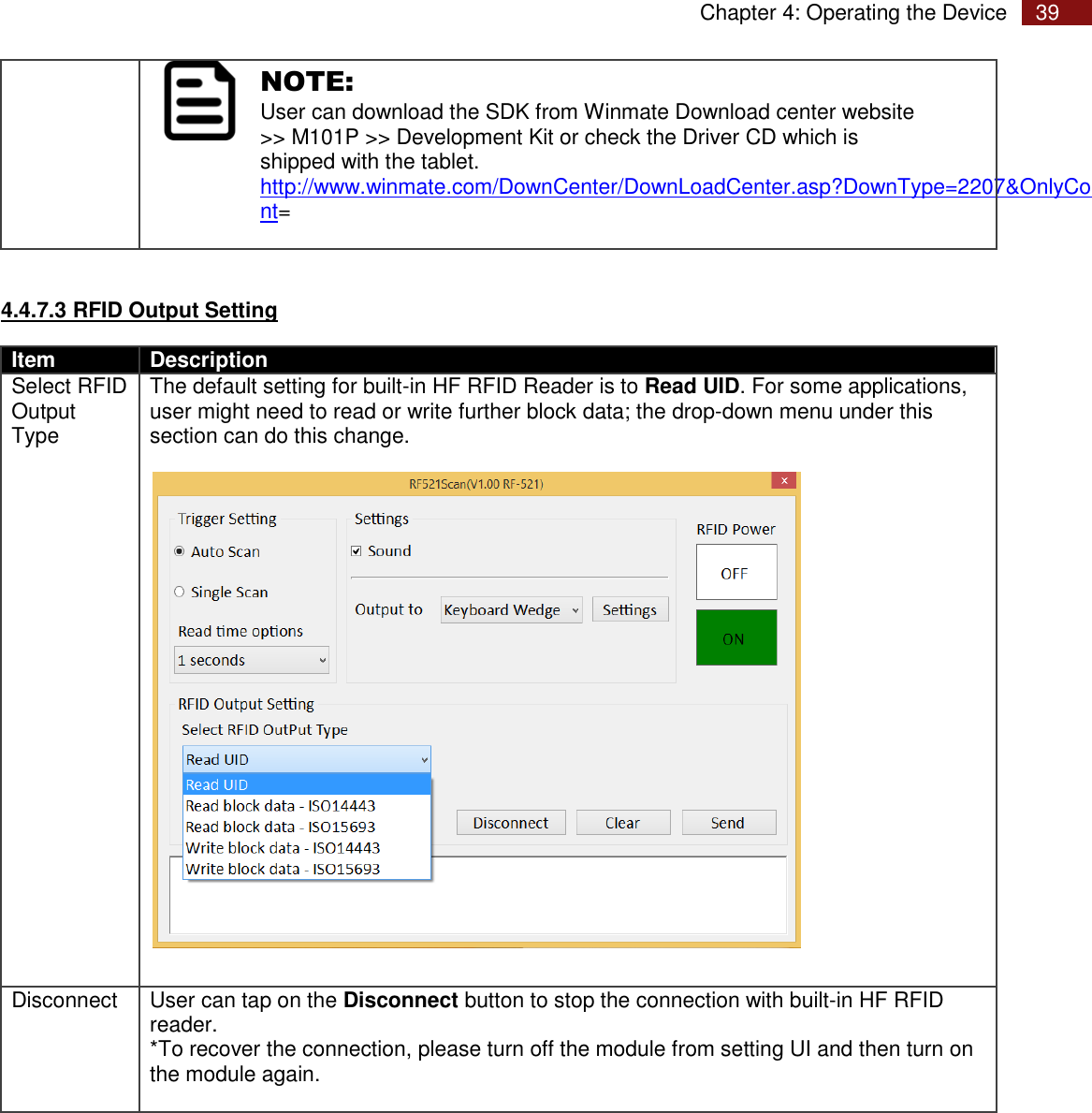 Page 39 of Winmate M101P Rugged Tablet PC User Manual Rugged Windows Tablet M101P