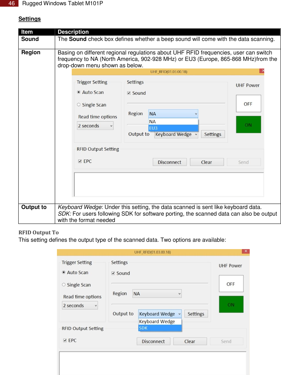 Page 46 of Winmate M101P Rugged Tablet PC User Manual Rugged Windows Tablet M101P