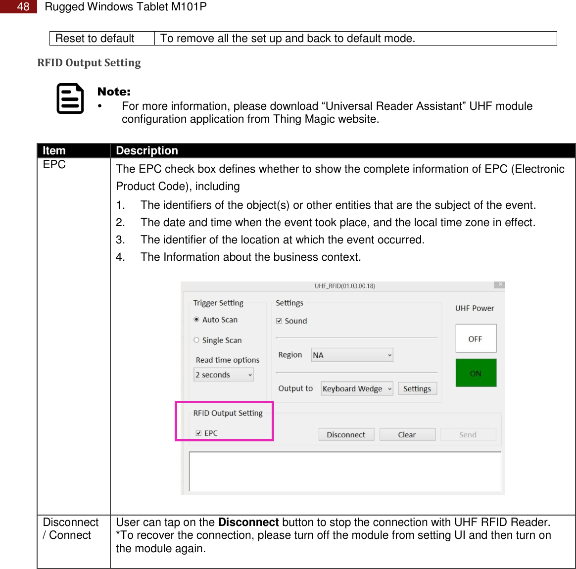 Page 48 of Winmate M101P Rugged Tablet PC User Manual Rugged Windows Tablet M101P