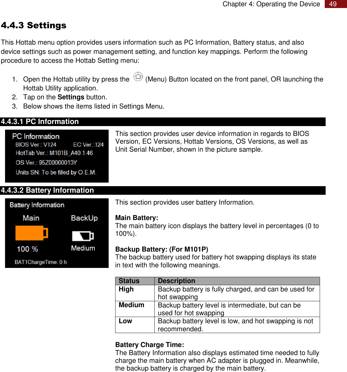 Page 49 of Winmate M101P Rugged Tablet PC User Manual Rugged Windows Tablet M101P
