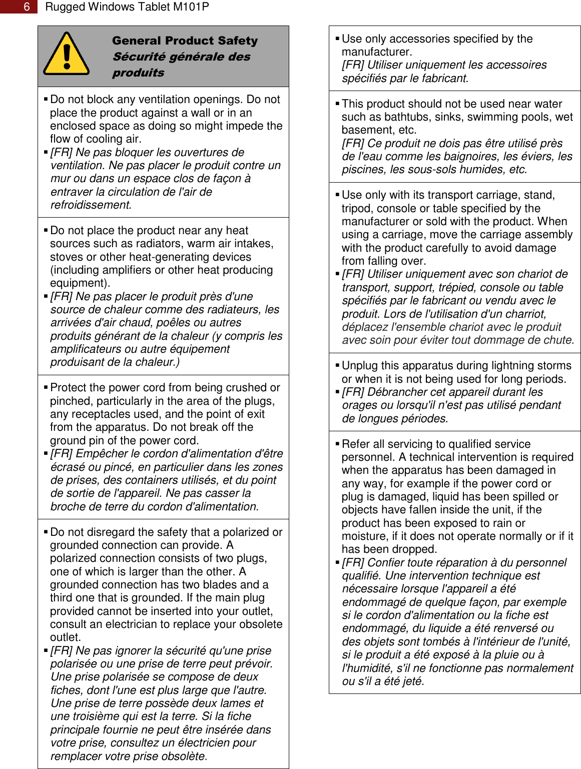 Page 6 of Winmate M101P Rugged Tablet PC User Manual Rugged Windows Tablet M101P