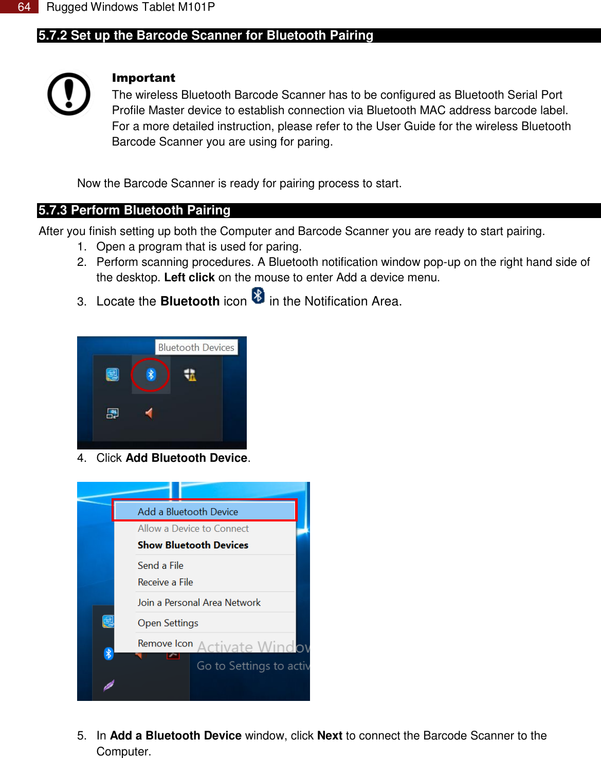 Page 64 of Winmate M101P Rugged Tablet PC User Manual Rugged Windows Tablet M101P