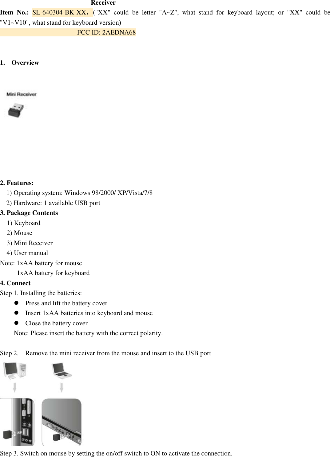 Page 1 of Winspeed A68 wireless entry-level deskset, black User Manual Receiver