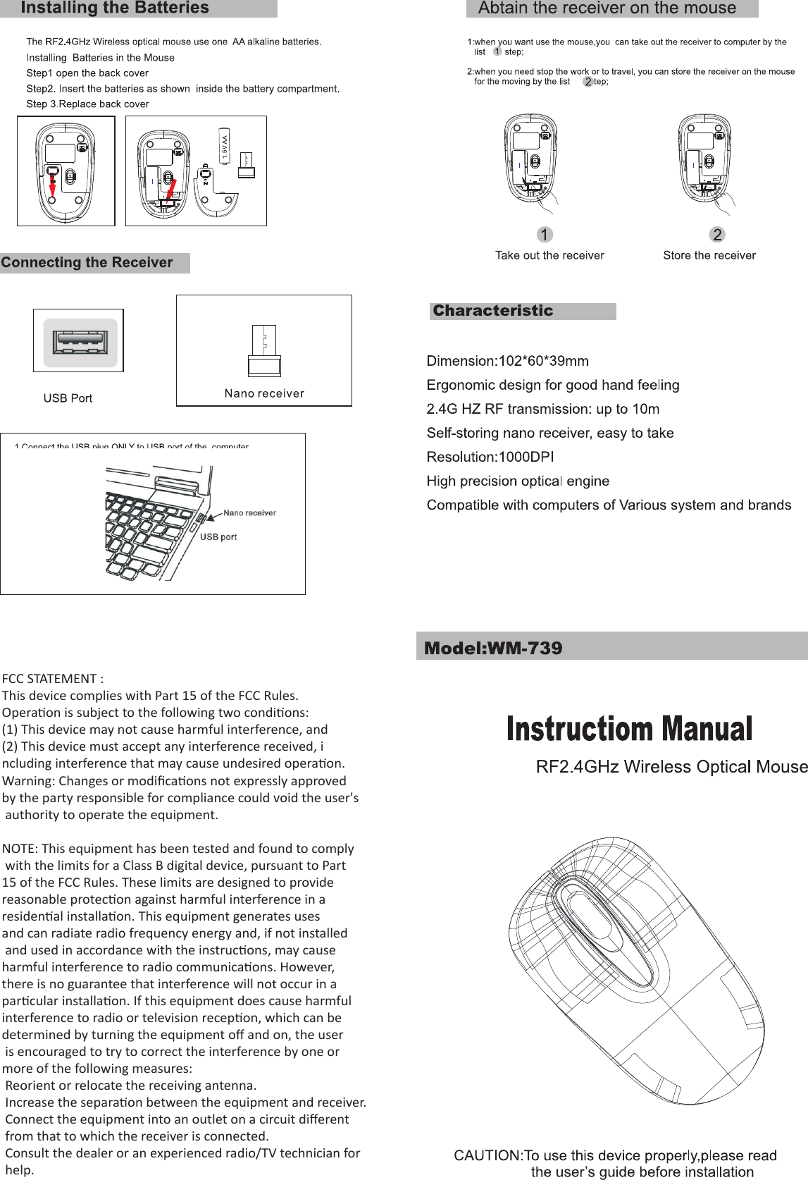 FCC STATEMENT : This device complies with Part 15 of the FCC Rules.Operaon is subject to the following two condions:(1) This device may not cause harmful interference, and(2) This device must accept any interference received, including interference that may cause undesired operaon.Warning: Changes or modiﬁcaons not expressly approved by the party responsible for compliance could void the user&apos;s authority to operate the equipment.NOTE: This equipment has been tested and found to comply with the limits for a Class B digital device, pursuant to Part 15 of the FCC Rules. These limits are designed to provide reasonable protecon against harmful interference in a residenal installaon. This equipment generates uses and can radiate radio frequency energy and, if not installed and used in accordance with the instrucons, may cause harmful interference to radio communicaons. However, there is no guarantee that interference will not occur in a parcular installaon. If this equipment does cause harmful interference to radio or television recepon, which can be determined by turning the equipment oﬀ and on, the user is encouraged to try to correct the interference by one or more of the following measures: Reorient or relocate the receiving antenna. Increase the separaon between the equipment and receiver. Connect the equipment into an outlet on a circuit diﬀerent  from that to which the receiver is connected. Consult the dealer or an experienced radio/TV technician for help.