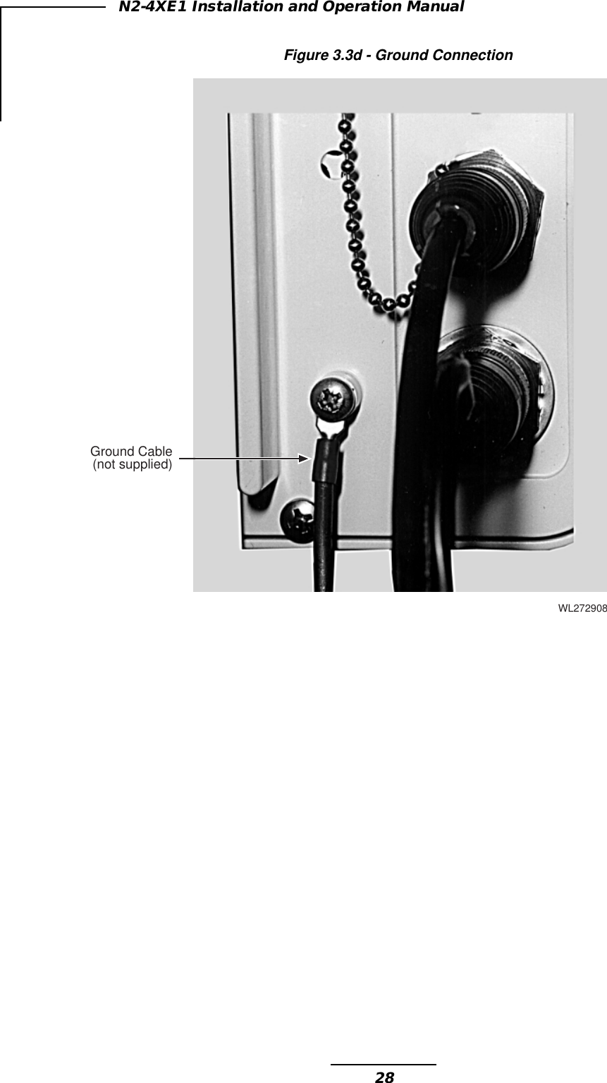 28N2-4XE1 Installation and Operation ManualFigure 3.3d - Ground ConnectionGround Cable (not supplied)WL272908