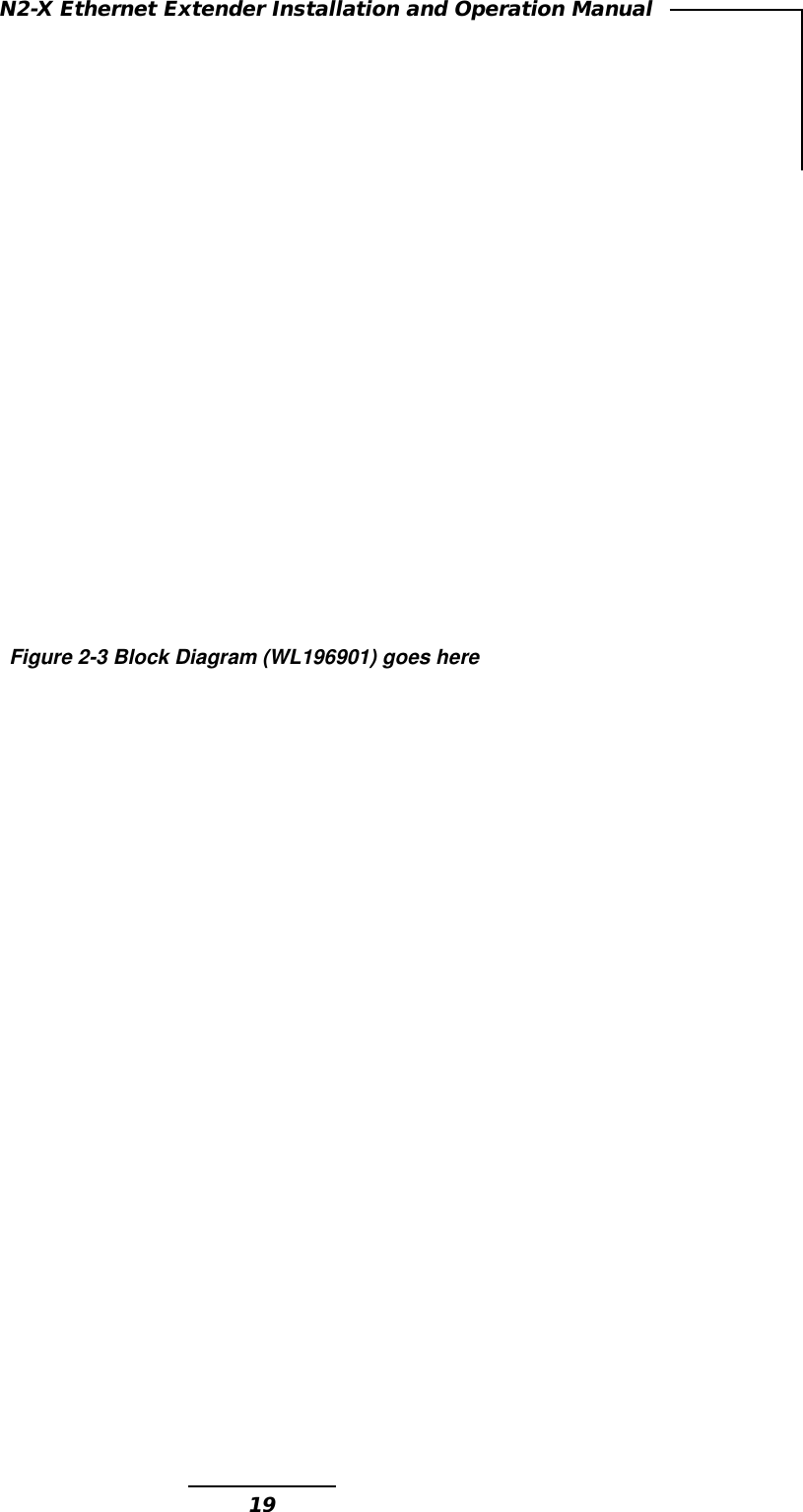 19N2-X Ethernet Extender Installation and Operation ManualFigure 2-3 Block Diagram (WL196901) goes here