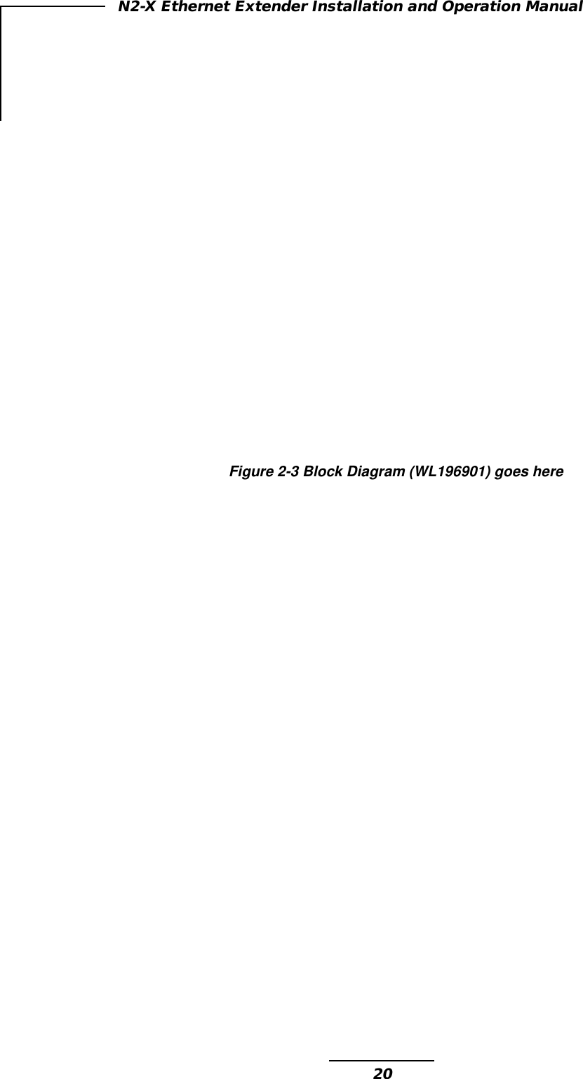 20N2-X Ethernet Extender Installation and Operation ManualFigure 2-3 Block Diagram (WL196901) goes here