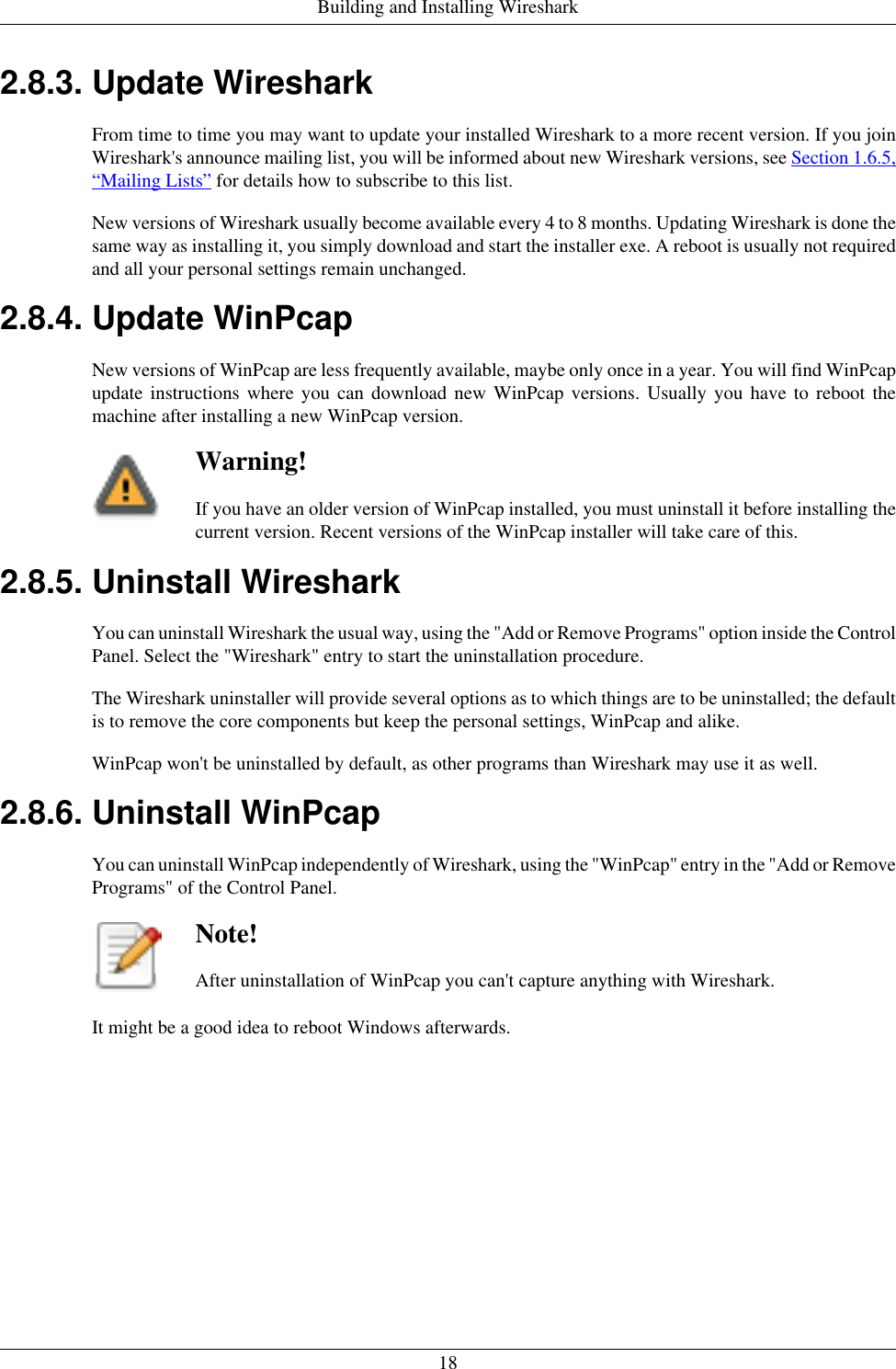 uninstall winpcap windows 10