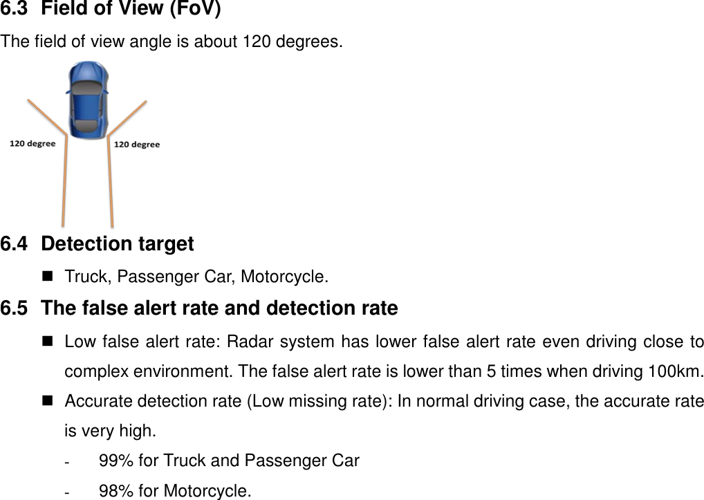 Page 11 of Wistron NeWeb RI03 Blind Spot Warning (BSW) and Rear Cross Traffic Alert (RCTA) radar sensor. User Manual
