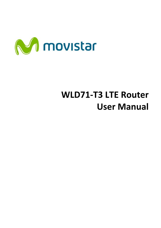           WLD71-T3 LTE Router User Manual     