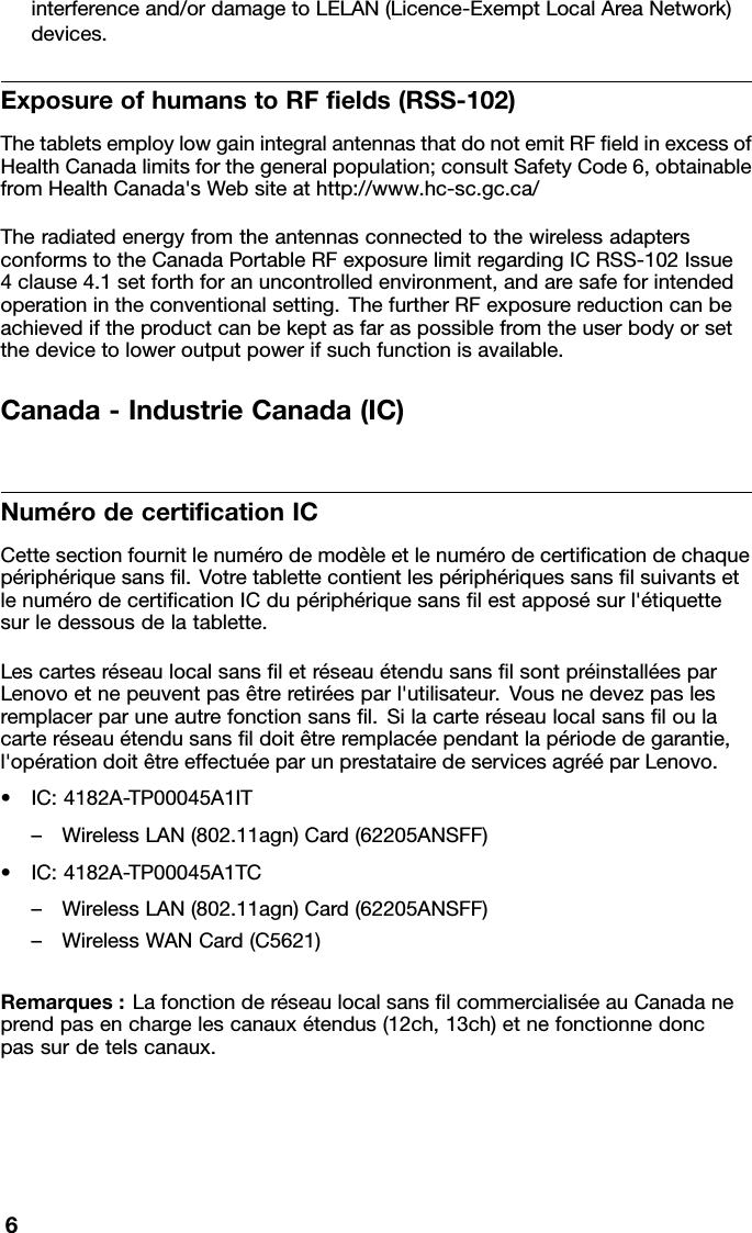 Page 6 of Wistron TP00045A1TC Tablet (PAD) Computer User Manual manual regulatory compliance