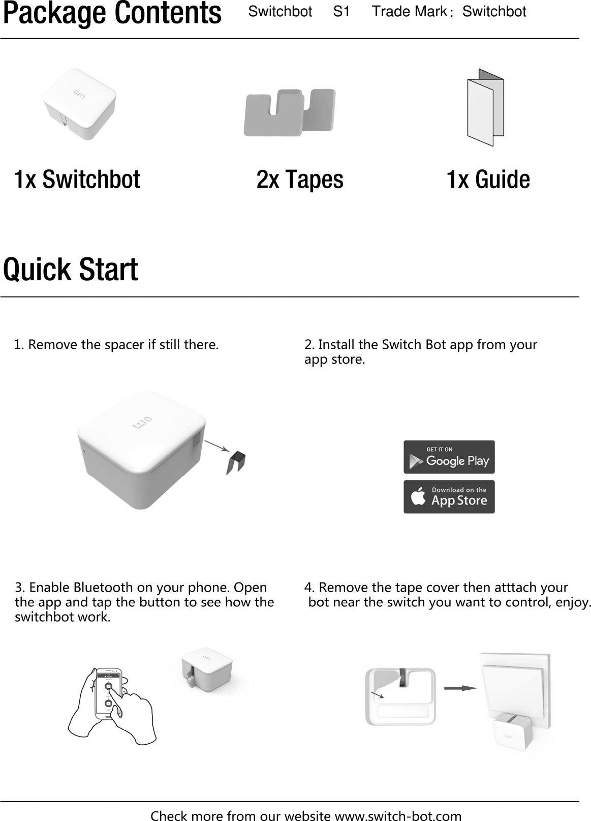 Switchbot     S1     Trade Mark：Switchbot
