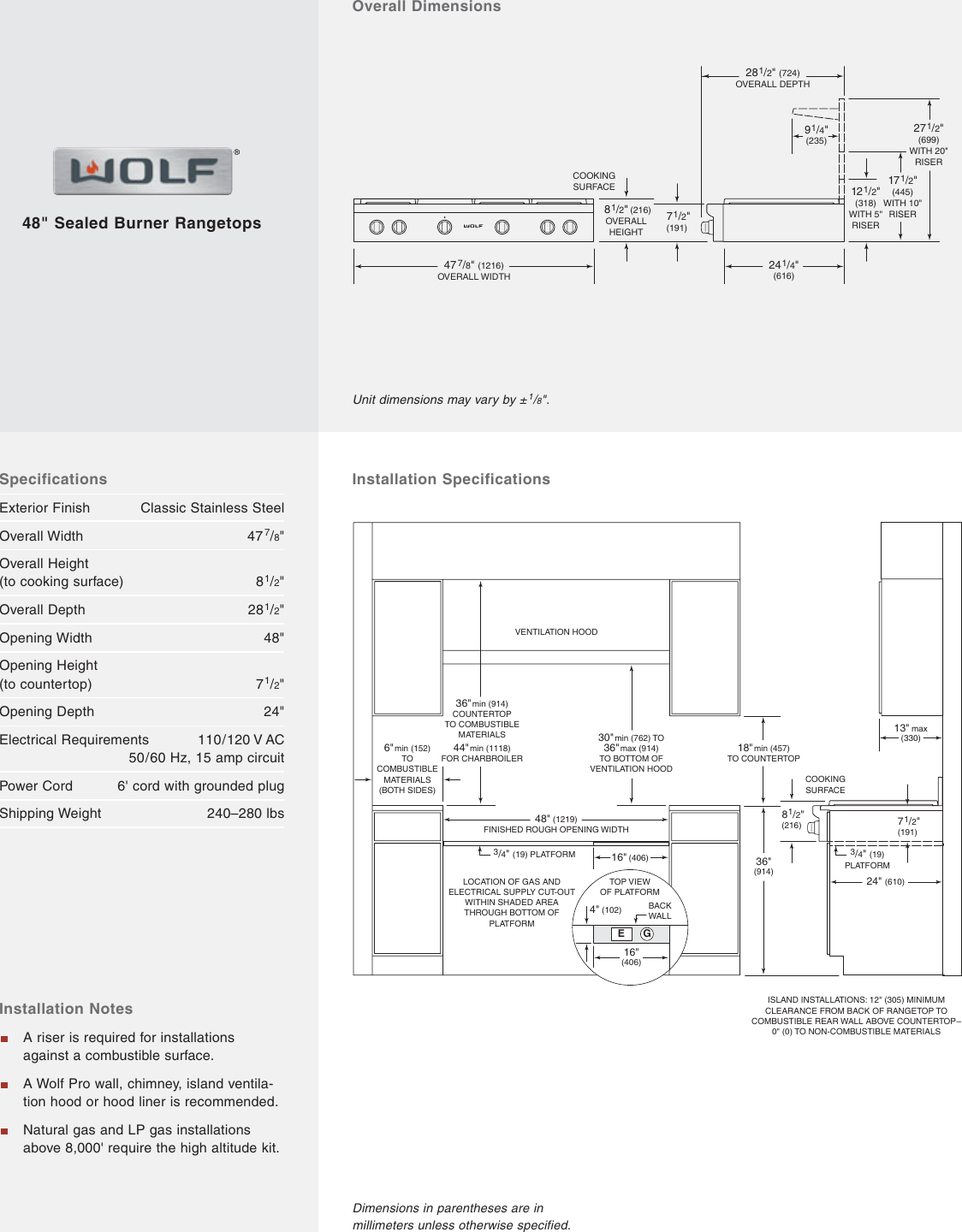 Page 2 of 2 - Wolf Wolf-48-Sealed-Burner-Rangetops-Srt484Cg-Users-Manual- QR_2 SRT48  Wolf-48-sealed-burner-rangetops-srt484cg-users-manual