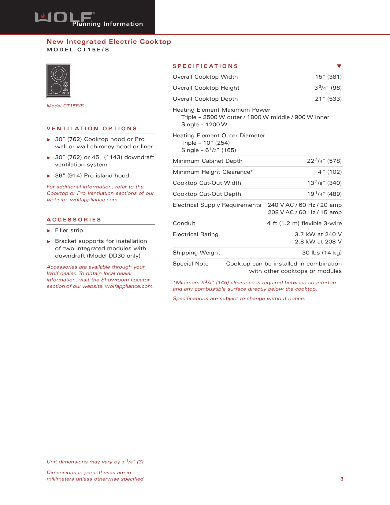 Page 3 of 6 - Wolf Wolf-Ct15E-S-Users-Manual- Web CT15E  Wolf-ct15e-s-users-manual