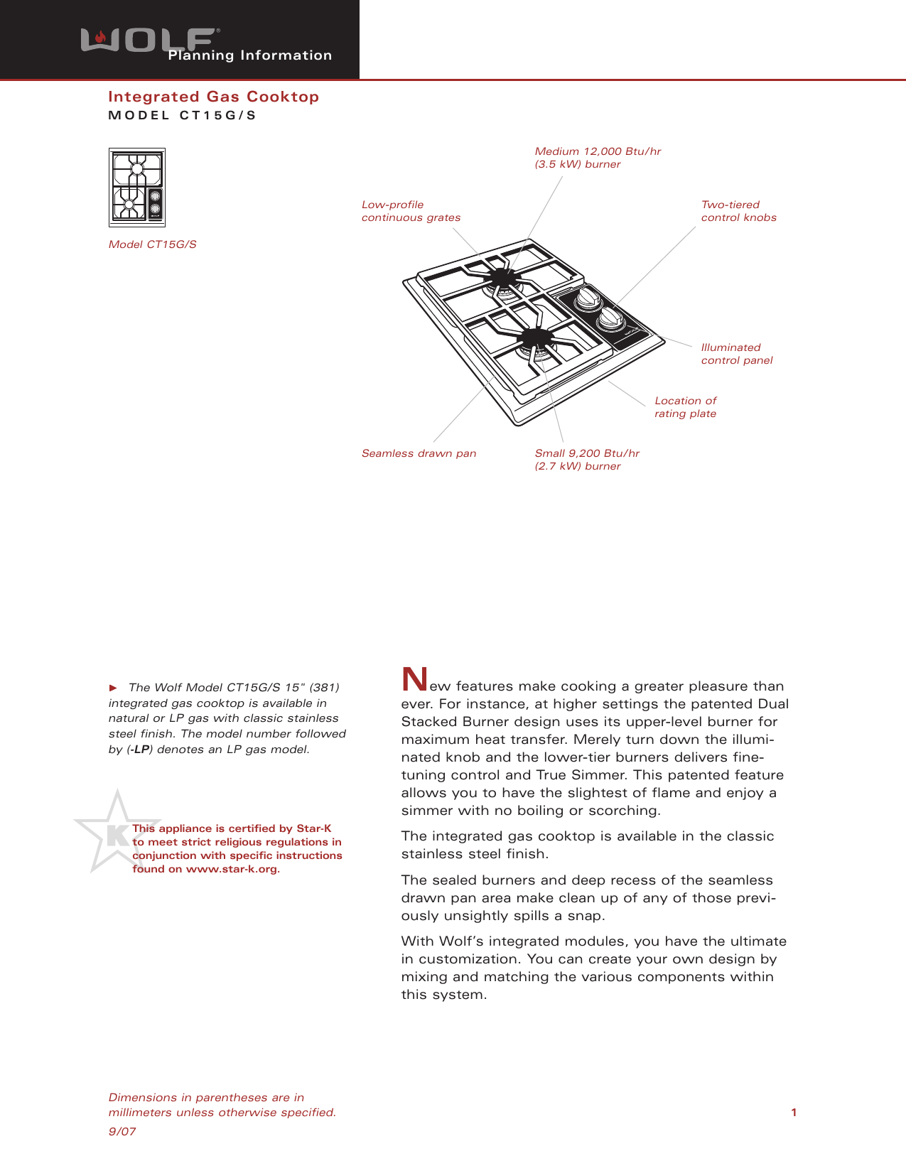 Page 1 of 6 - Wolf Wolf-Ct15G-S-Users-Manual-  Wolf-ct15g-s-users-manual