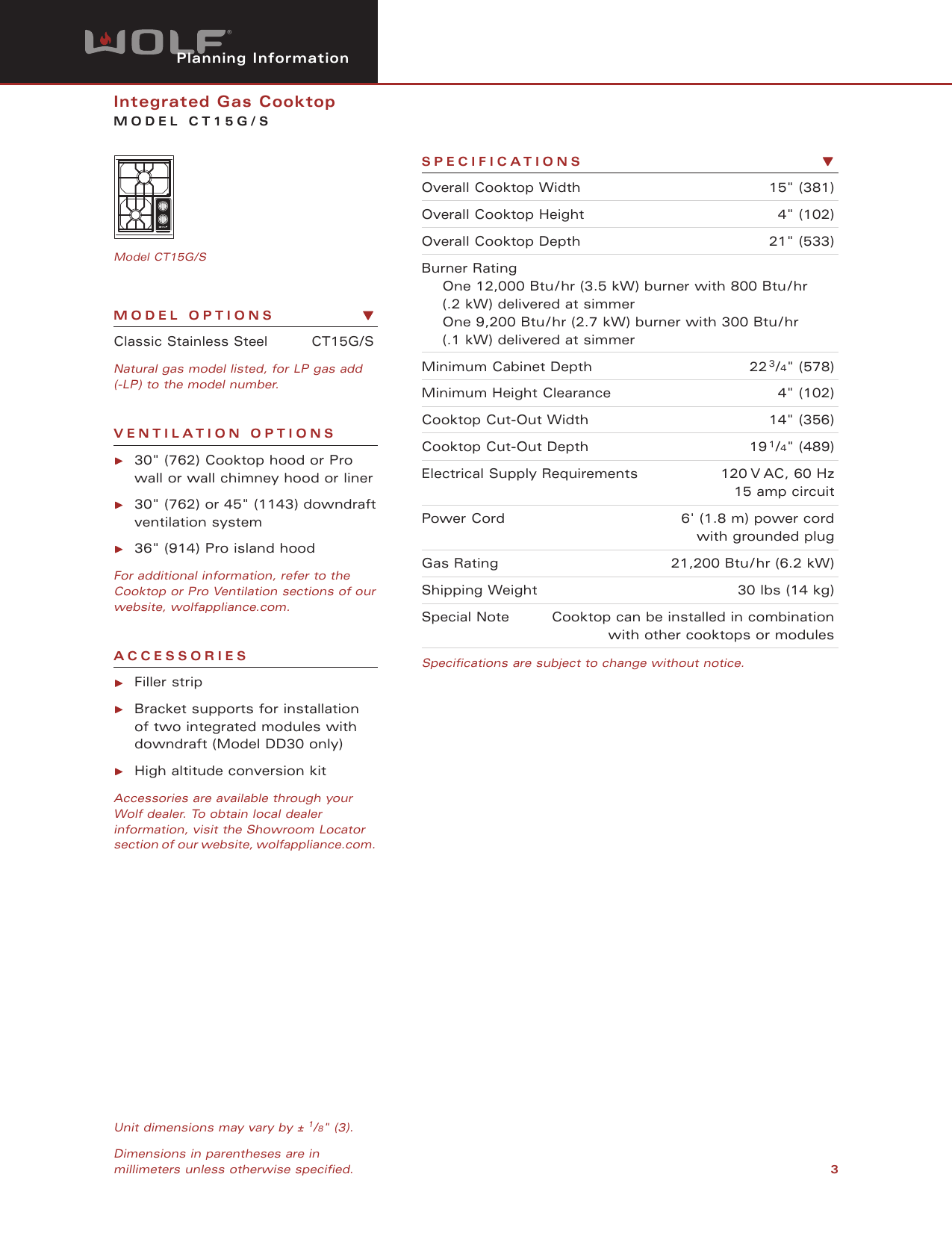 Page 3 of 6 - Wolf Wolf-Ct15G-S-Users-Manual-  Wolf-ct15g-s-users-manual