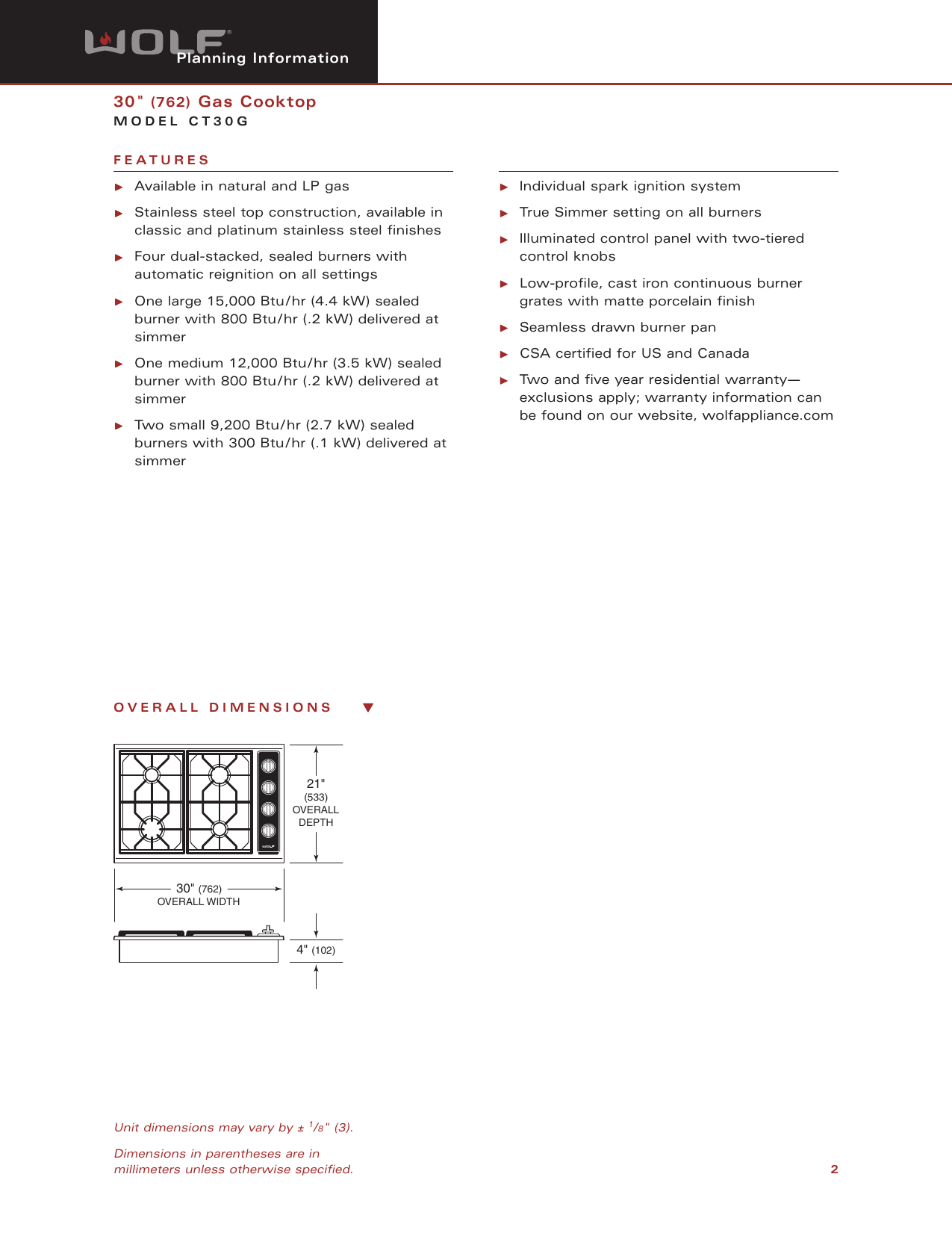 Page 2 of 7 - Wolf Wolf-Ct30G-Users-Manual-  Wolf-ct30g-users-manual