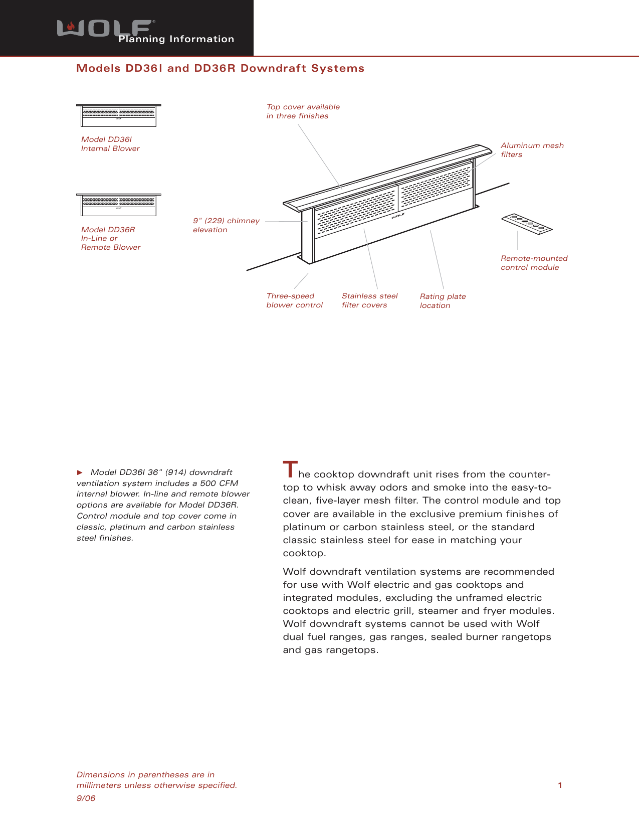 Page 1 of 9 - Wolf Wolf-Dd36I-Users-Manual- Web DD36_v6  Wolf-dd36i-users-manual