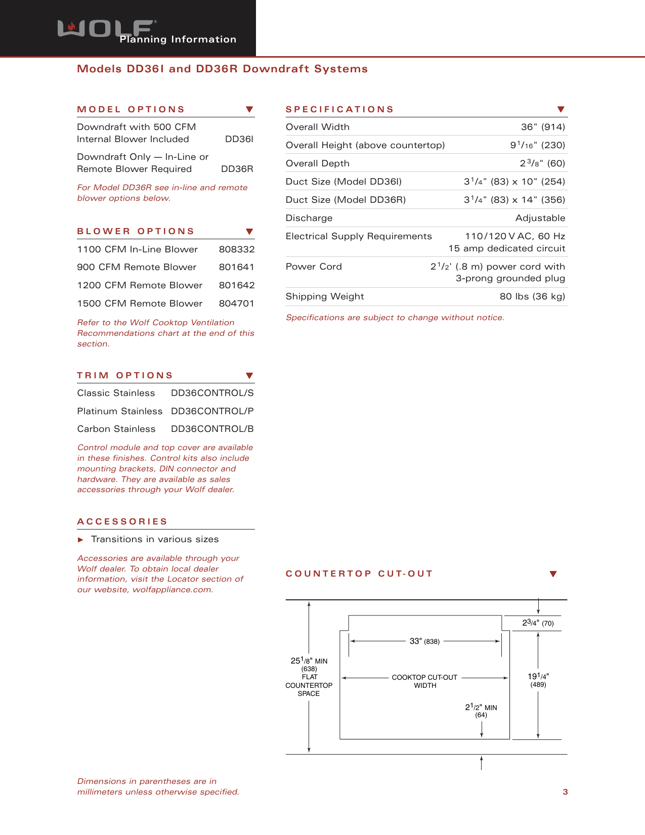 Page 3 of 9 - Wolf Wolf-Dd36I-Users-Manual- Web DD36_v6  Wolf-dd36i-users-manual