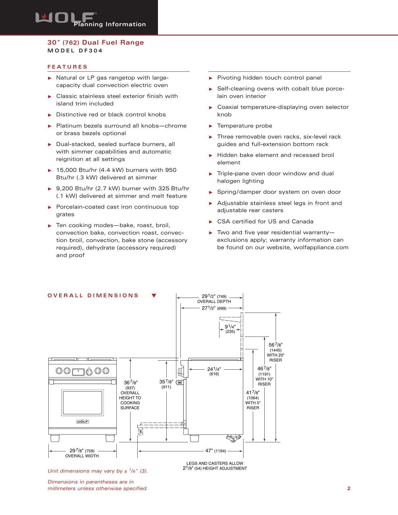 Page 2 of 5 - Wolf Wolf-Df304-Users-Manual- Web DF30  Wolf-df304-users-manual