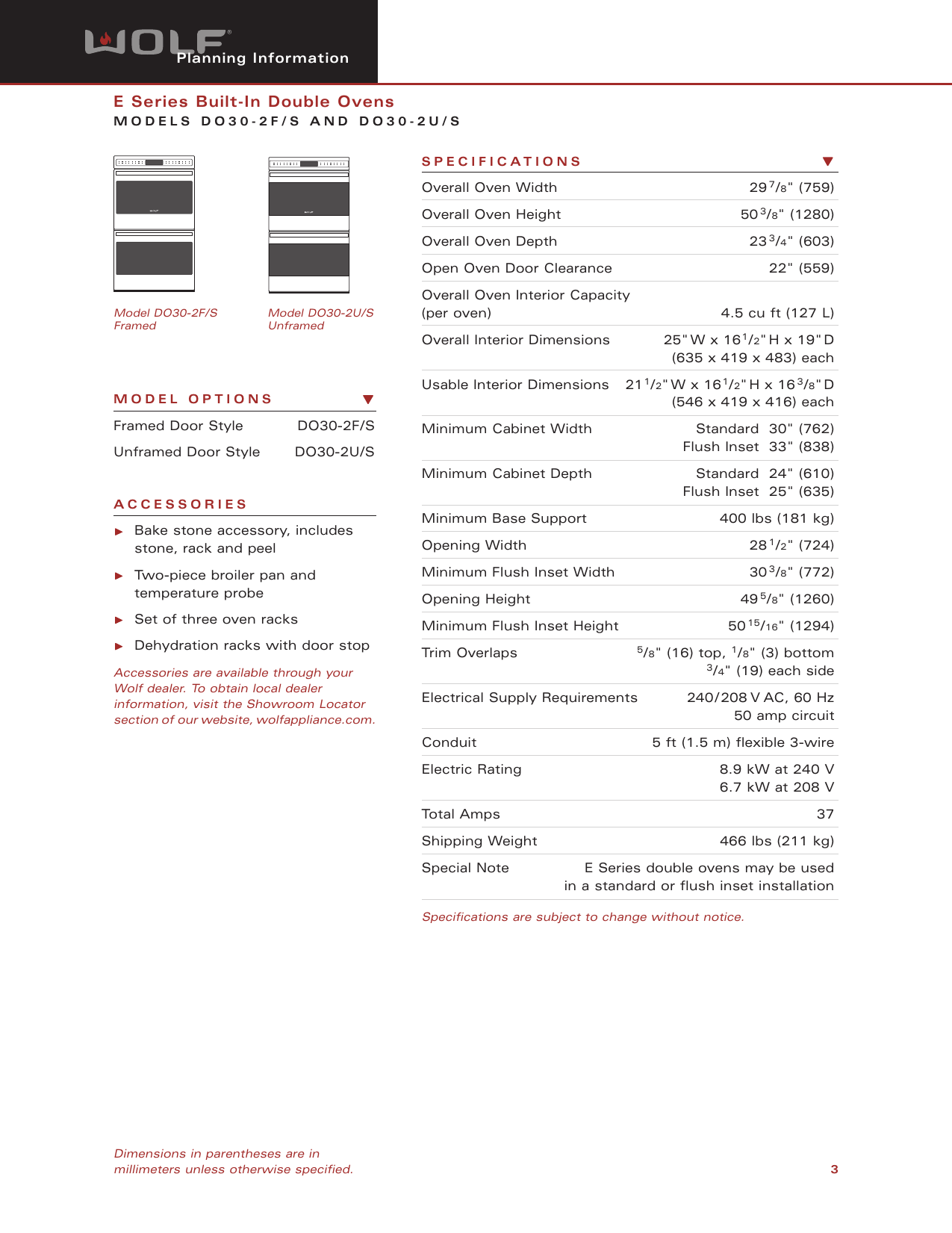 Page 3 of 7 - Wolf Wolf-Do30-2U-Users-Manual-  Wolf-do30-2u-users-manual