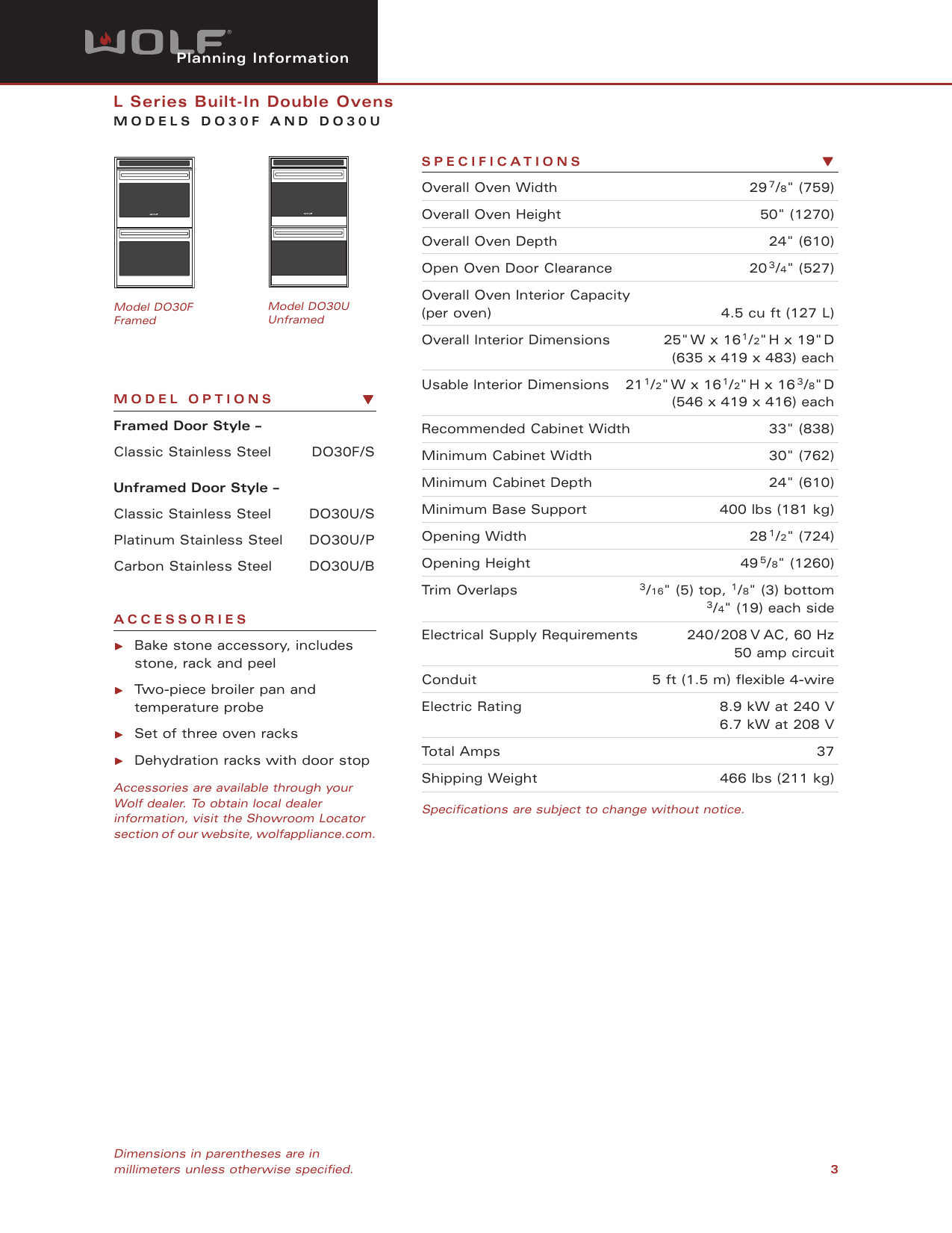 Page 3 of 5 - Wolf Wolf-Do30F-Users-Manual-  Wolf-do30f-users-manual