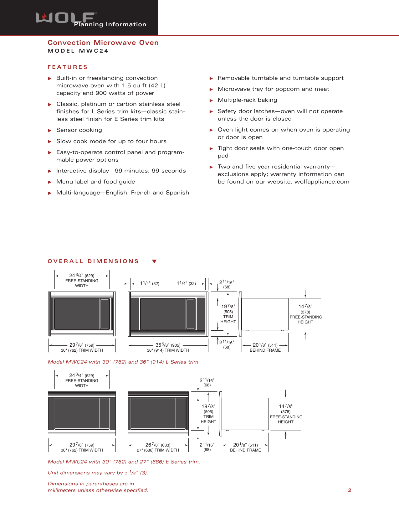 Page 2 of 10 - Wolf Wolf-Mwc24-Dimensions- ManualsLib - Makes It Easy To Find Manuals Online!  Wolf-mwc24-dimensions