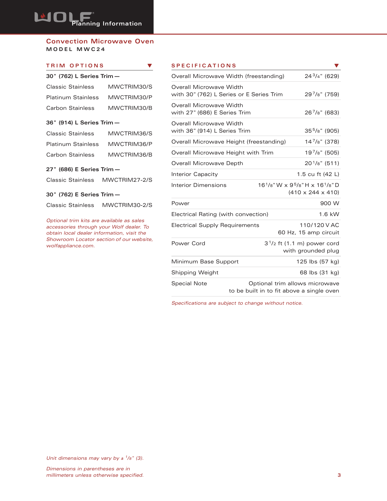 Page 3 of 10 - Wolf Wolf-Mwc24-Dimensions- ManualsLib - Makes It Easy To Find Manuals Online!  Wolf-mwc24-dimensions