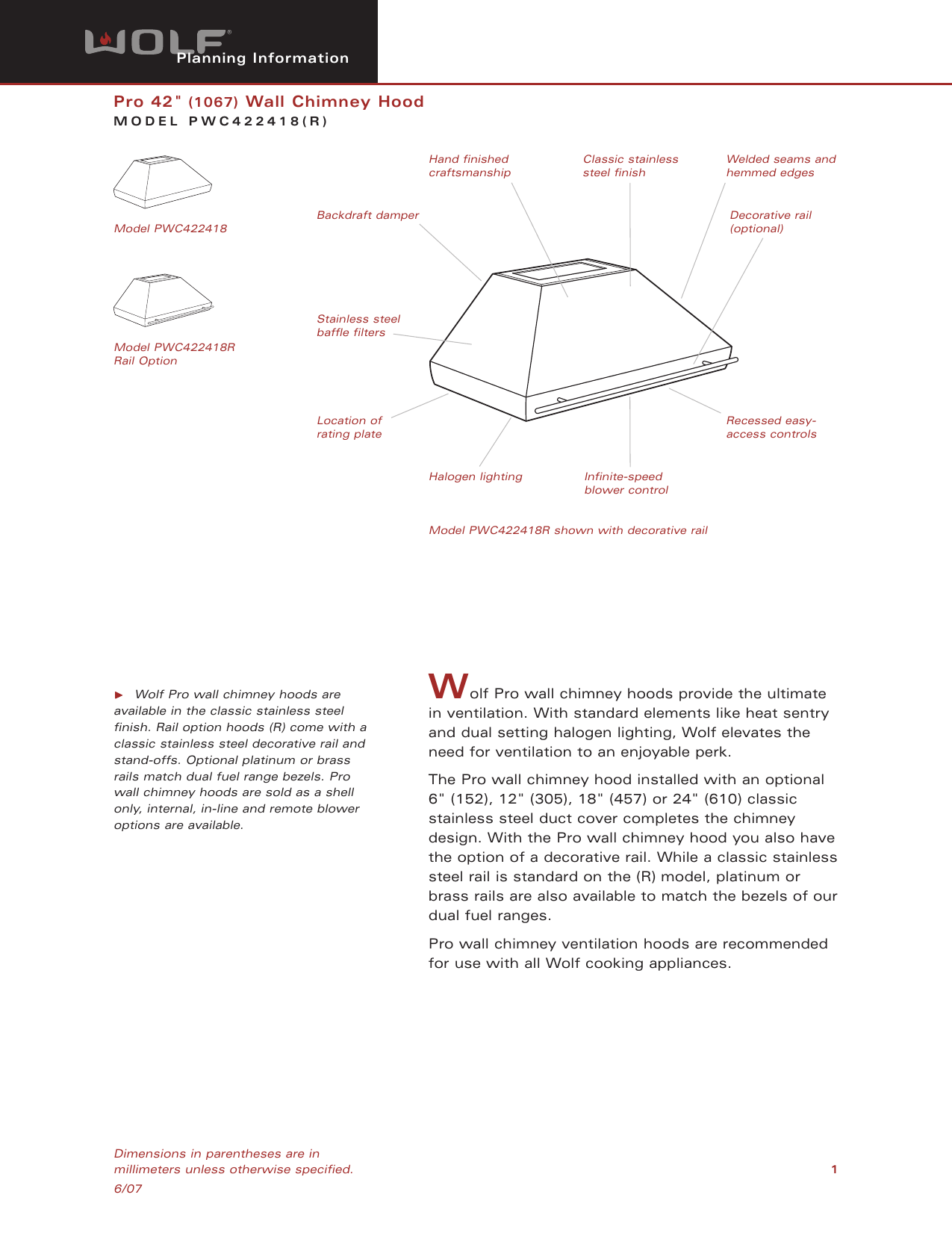 Page 1 of 8 - Wolf Wolf-Pwc422418R-Users-Manual- Web PWC422418  Wolf-pwc422418r-users-manual