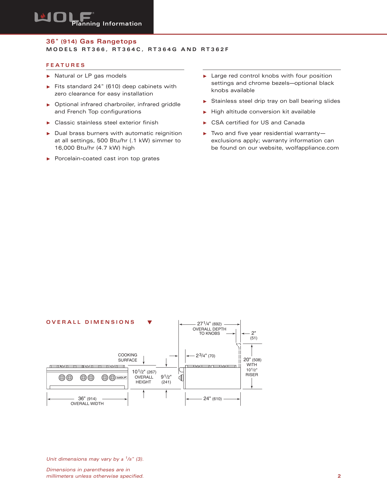 Page 2 of 5 - Wolf Wolf-Rt362F-Users-Manual- Web RT36  Wolf-rt362f-users-manual