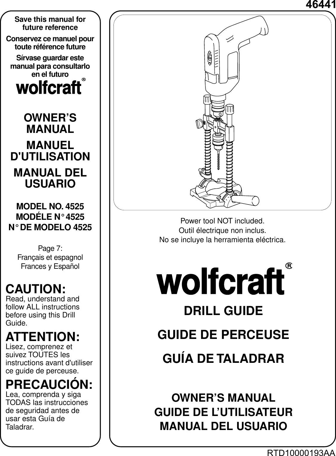 Page 1 of 12 - Wolfcraft Wolfcraft-4525-Users-Manual- RTD10000193AA Com  Wolfcraft-4525-users-manual