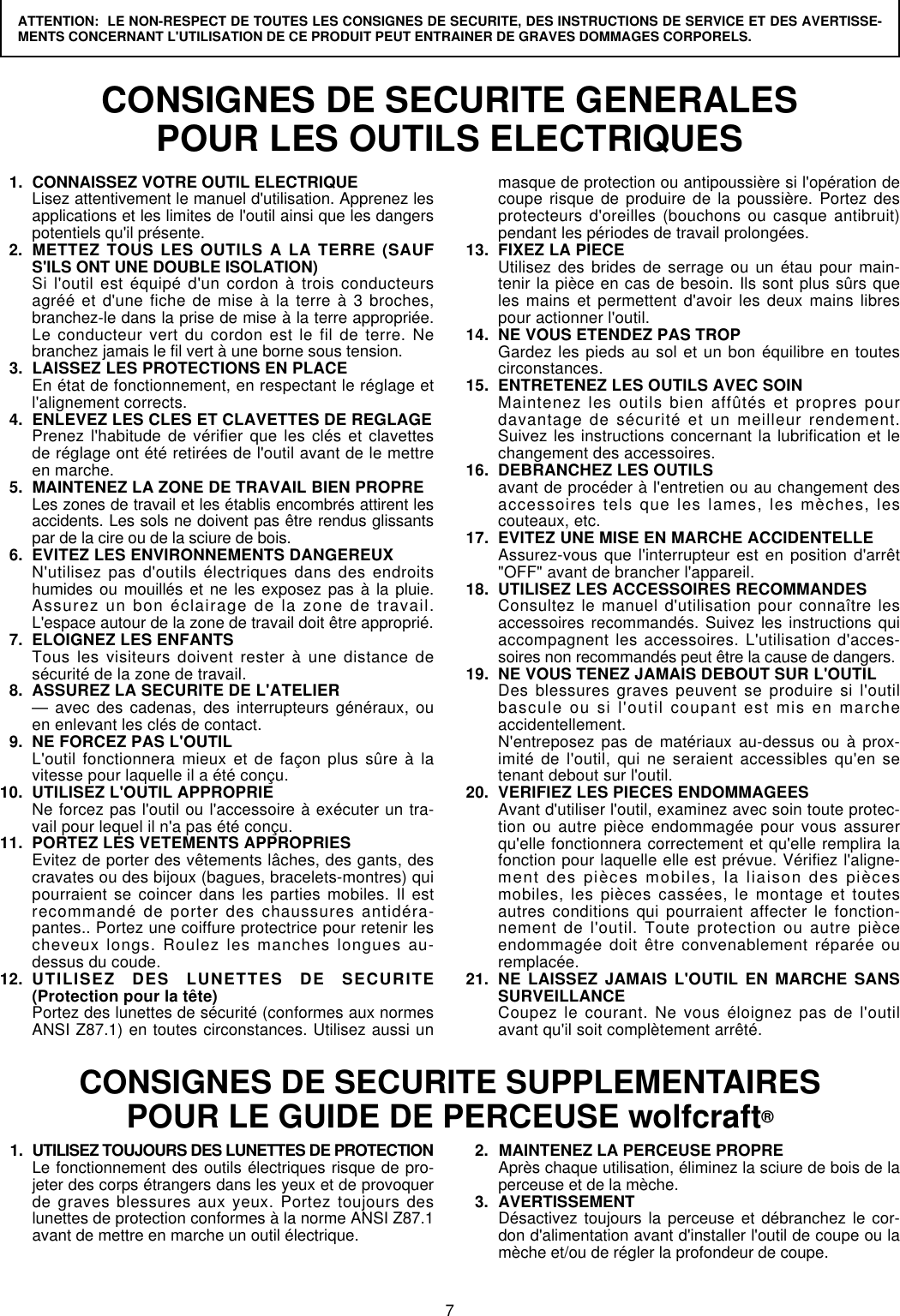 Page 7 of 12 - Wolfcraft Wolfcraft-4525-Users-Manual- RTD10000193AA Com  Wolfcraft-4525-users-manual