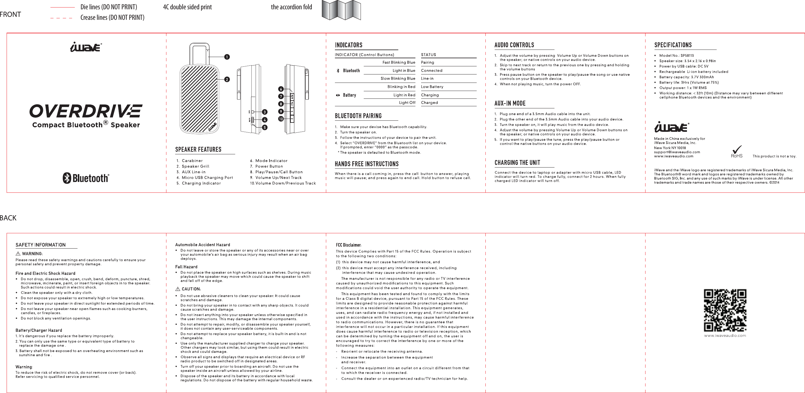 Die lines (DO NOT PRINT)Crease lines (DO NOT PRINT)4C double sided print the accordion fold