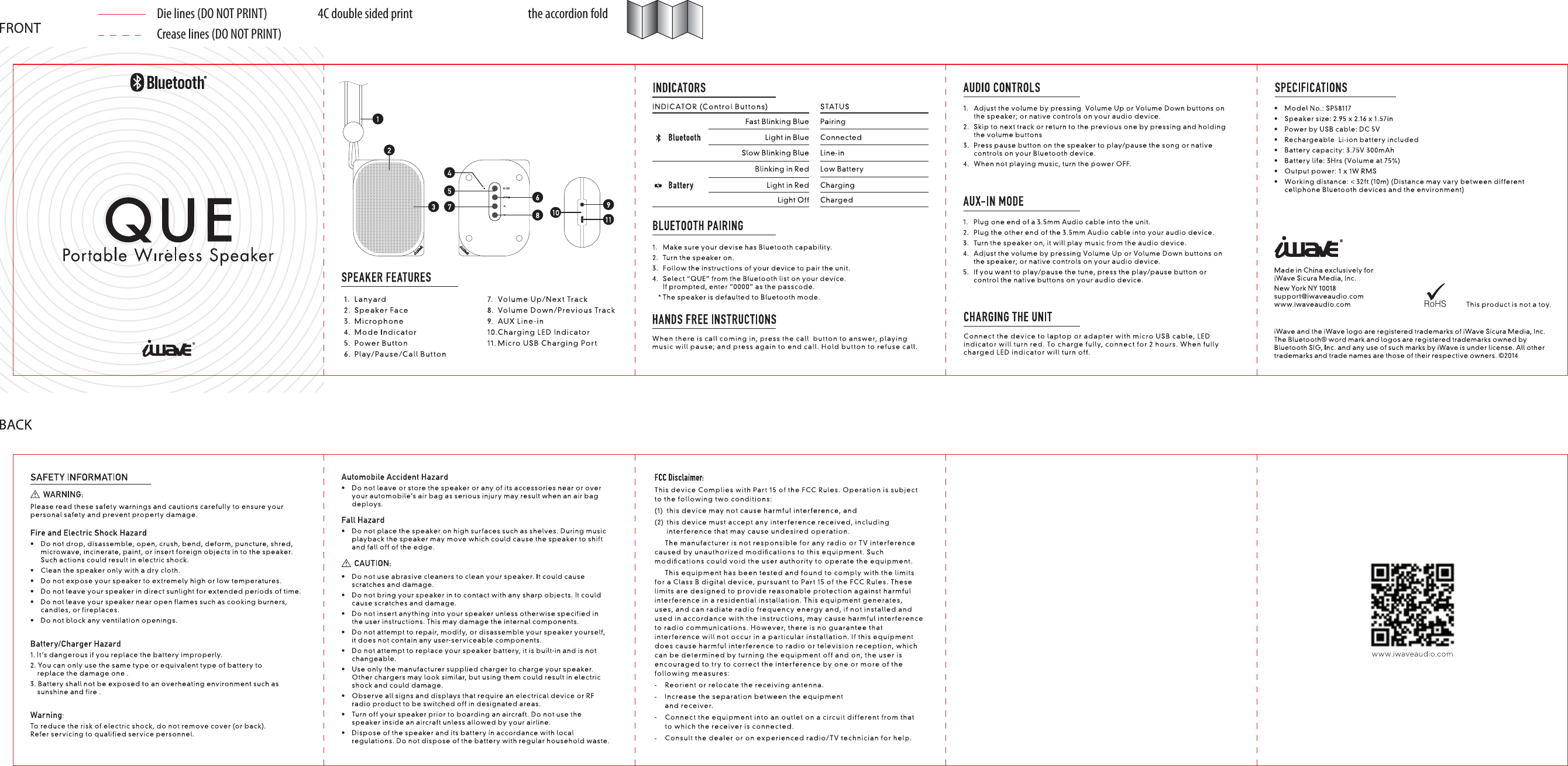 Die lines (DO NOT PRINT)Crease lines (DO NOT PRINT)4C double sided print the accordion fold