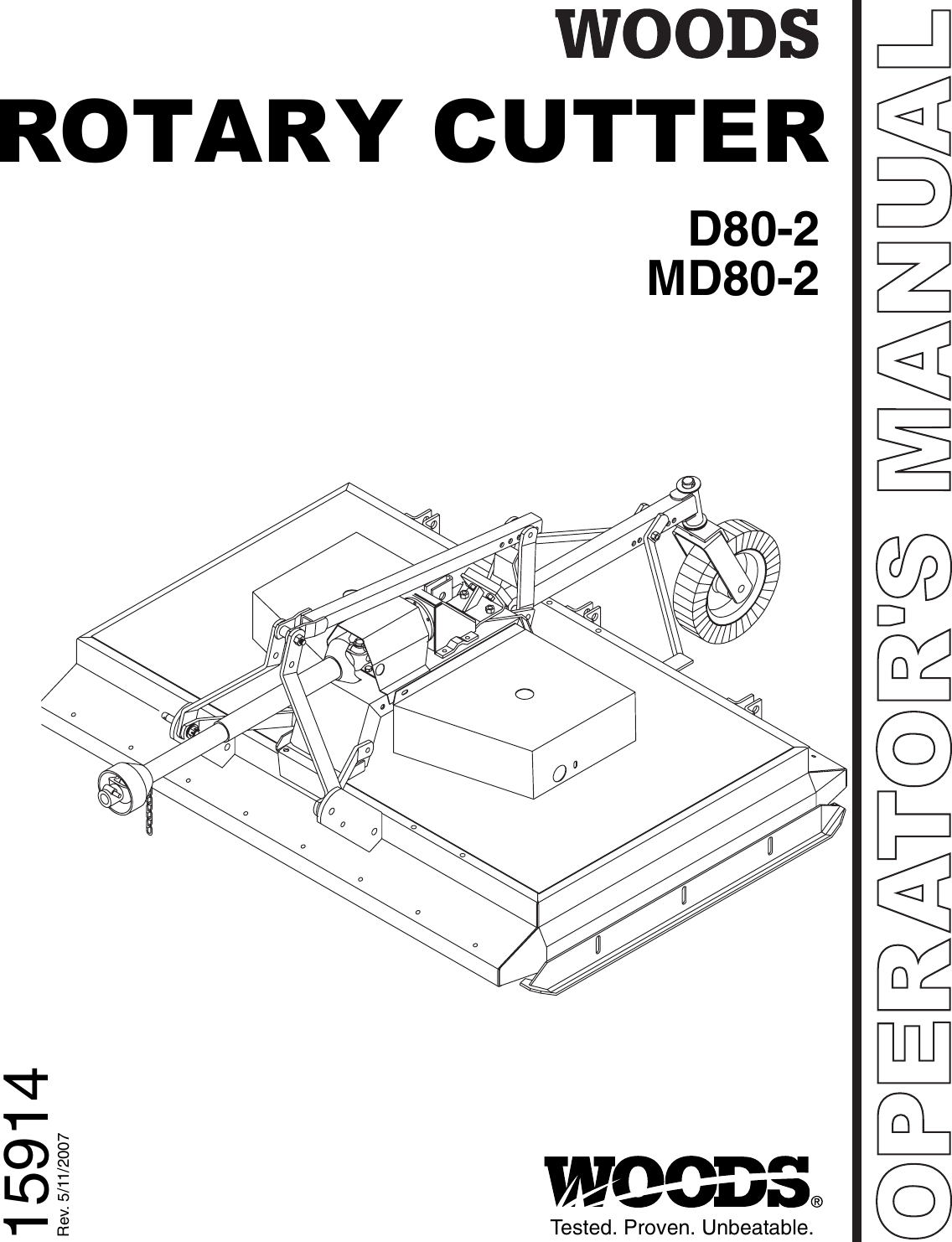 Woods Equipment D80 2 Users Manual Rotary Cutter & MD80