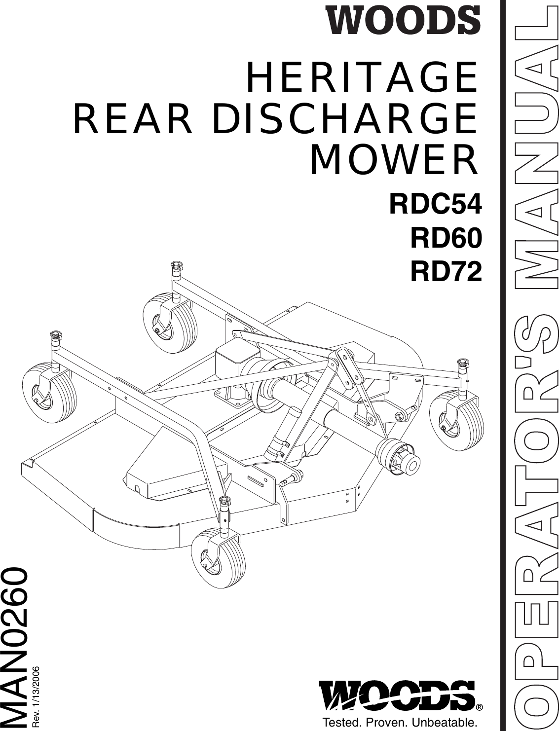Woods Equipment Rdc54 Rd60 Rd72 Users Manual Heritage Rear Discharge