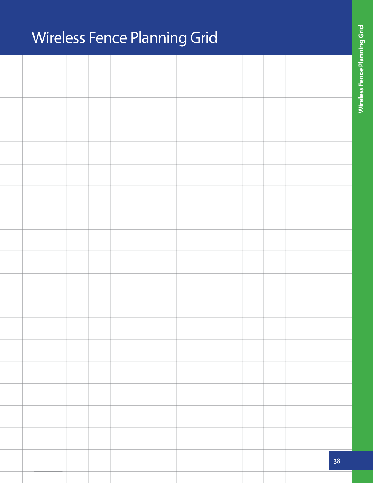 Wireless Fence Planning GridWireless Fence Planning Grid38