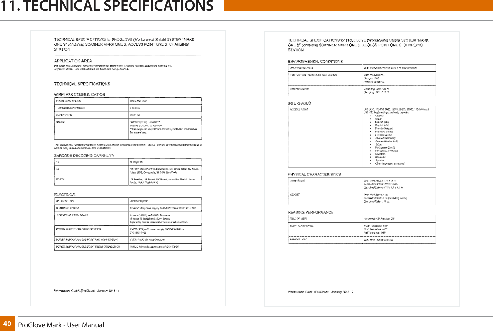 40 ProGlove Mark - User Manual11. TECHNICAL SPECIFICATIONS