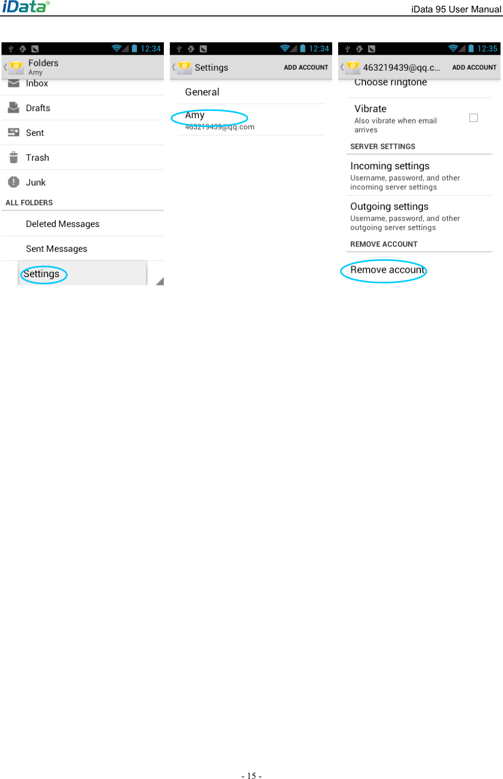 iData 95 User Manual - 15 -     