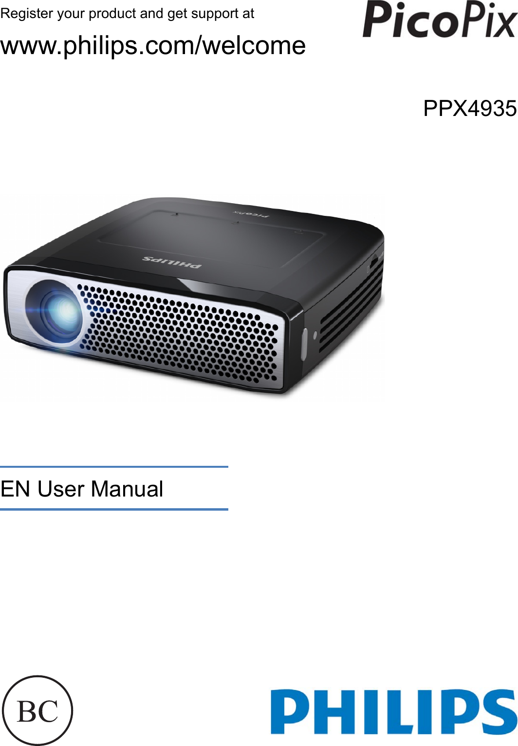 Register your product and get support at www.philips.com/welcome PPX4935 EN User Manual 