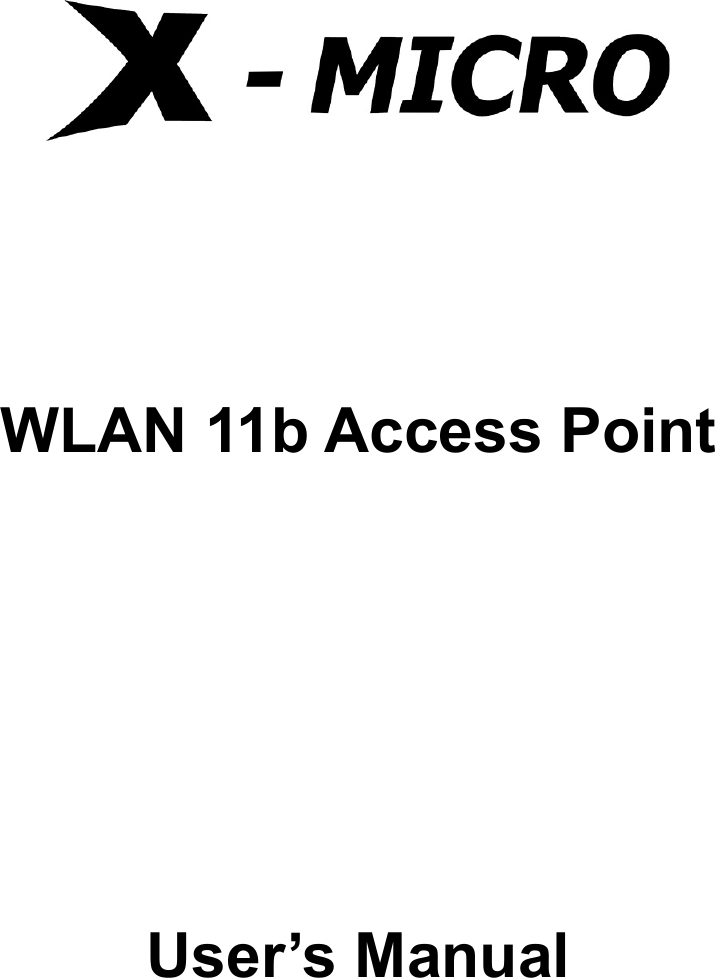         WLAN 11b Access Point       User’s Manual  