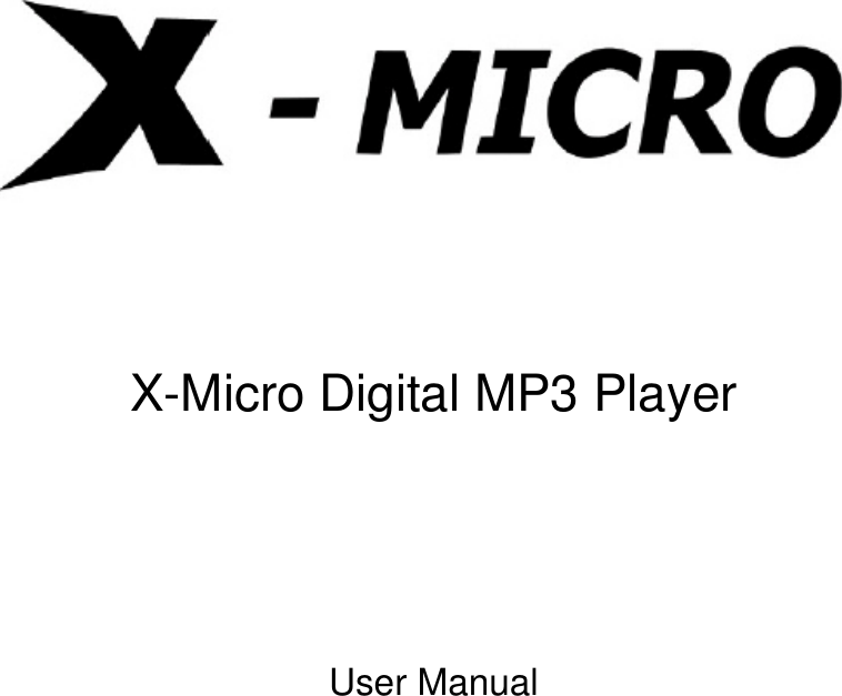X Micro Digital Mp3 Player Users Manual 2085 User Menual For Acer
