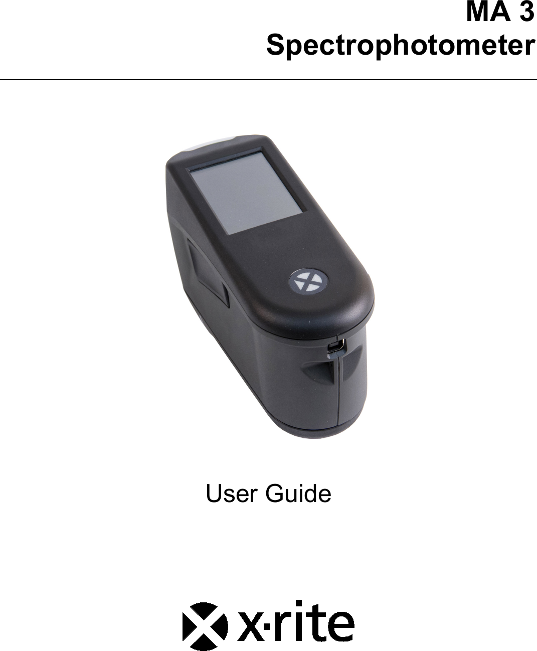 MA 3  Spectrophotometer    User Guide      