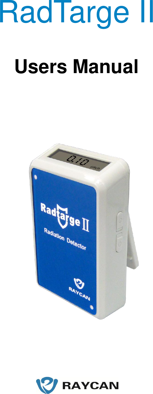  RadTarge II  Users Manual                                   
