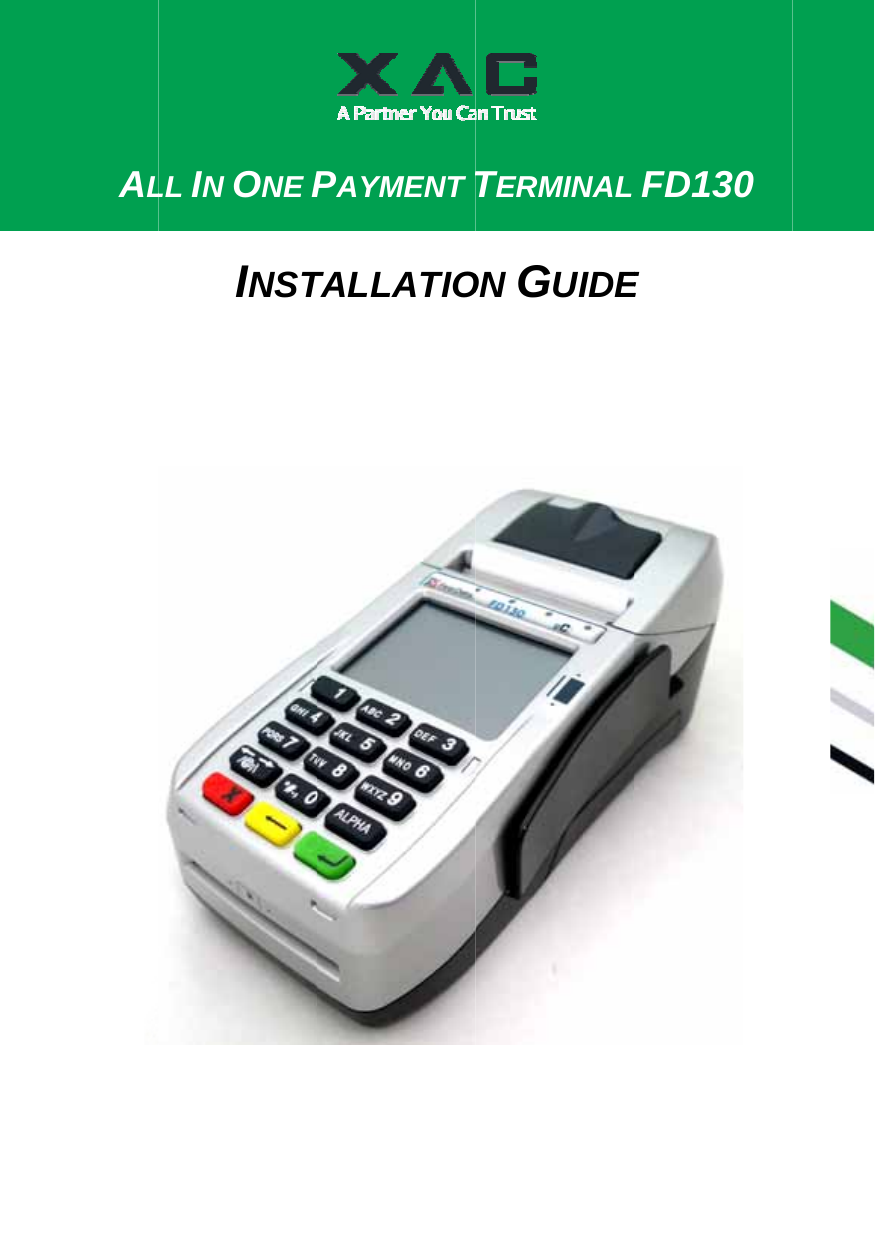 XAC Automation FD130 Terminal User Manual XAC Automation FD130 Terminal User Manual