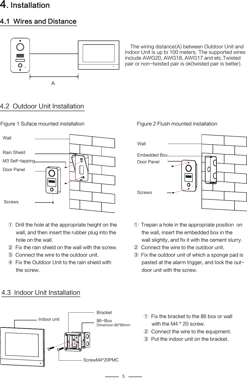 ŗ'JYUIFCSBDLFUUPUIFCPYPSXBMMXJUIUIF.TDSFXŘ$POOFDUUIFXJSFUPUIFFRVJQNFOUř1VUUIFJOEPPSVOJUPOUIFCSBDLFU*OEPPSVOJU4DSFX.1.$#SBDLFU#PY%JNFSTJPONN*OEPPS6OJU*OTUBMMBUJPOŗ%SJMMUIFIPMFBUUIFBQQSPQSJBUFIFJHIUPOUIFXBMMBOEUIFOJOTFSUUIFSVCCFSQMVHJOUPUIFIPMFPOUIFXBMMŘ'JYUIFSBJOTIJFMEPOUIFXBMMXJUIUIFTDSFXř$POOFDUUIFXJSFUPUIFPVUEPPSVOJUŚ'JYUIF0VUEPPS6OJUUPUIFSBJOTIJFMEXJUIUIFTDSFXŗ5SFQBOBIPMFJOUIFBQQSPQSJBUFQPTJUJPOPOUIFXBMMJOTFSUUIFFNCFEEFECPYJOUIFXBMMTMJHIUMZBOEGJYJUXJUIUIFDFNFOUTMVSSZŘ$POOFDUUIFXJSFUPUIFPVUEPPSVOJUř'JYUIFPVUEPPSVOJUPGXIJDIBTQPOHFQBEJTQBTUFEBUUIFBMBSNUSJHHFSBOEMPDLUIFPVUEPPSVOJUXJUIUIFTDSFX4DSFXT%PPS1BOFM&amp;NCFEEFE#PY8BMM'JHVSF'MVTINPVOUFEJOTUBMMBUJPO%PPS1BOFM4DSFXT.4FMGUBQQJOH3BJO4IJFME8BMM'JHVSF4VGBDFNPVOUFEJOTUBMMBUJPO0VUEPPS6OJU*OTUBMMBUJPO5IFXJSJOHEJTUBODF"CFUXFFO0VUEPPS6OJUBOE*OEPPS6OJUJTVQUPNFUFST5IFTVQQPSUFEXJSFTJODMVEF"8("8("8(BOEFUD5XJTUFEQBJSPSOPOUXJTUFEQBJSJTPLUXJTUFEQBJSJTCFUUFS"*OTUBMMBUJPO8JSFTBOE%JTUBODF