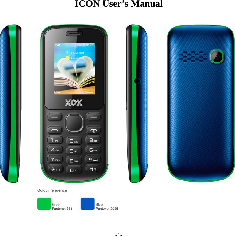 -1- ICON User&rsquo;s Manual  