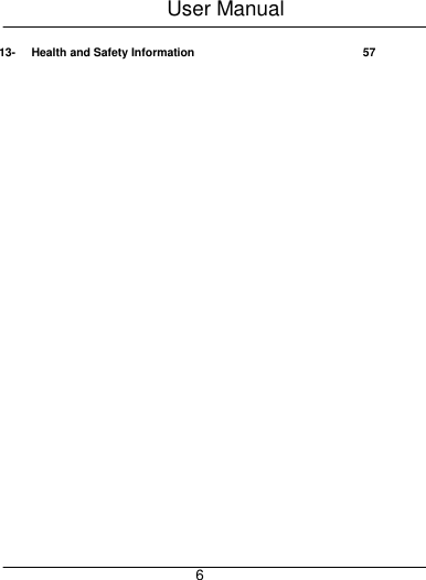 User Manual     6 13- Health and Safety Information  57  