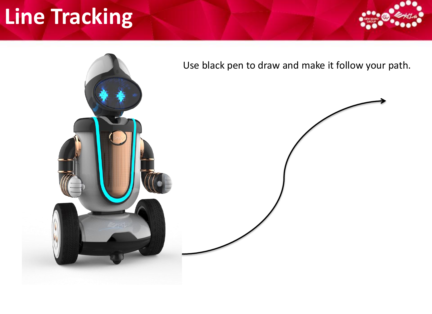 Line TrackingUse black pen to draw and make it follow your path.